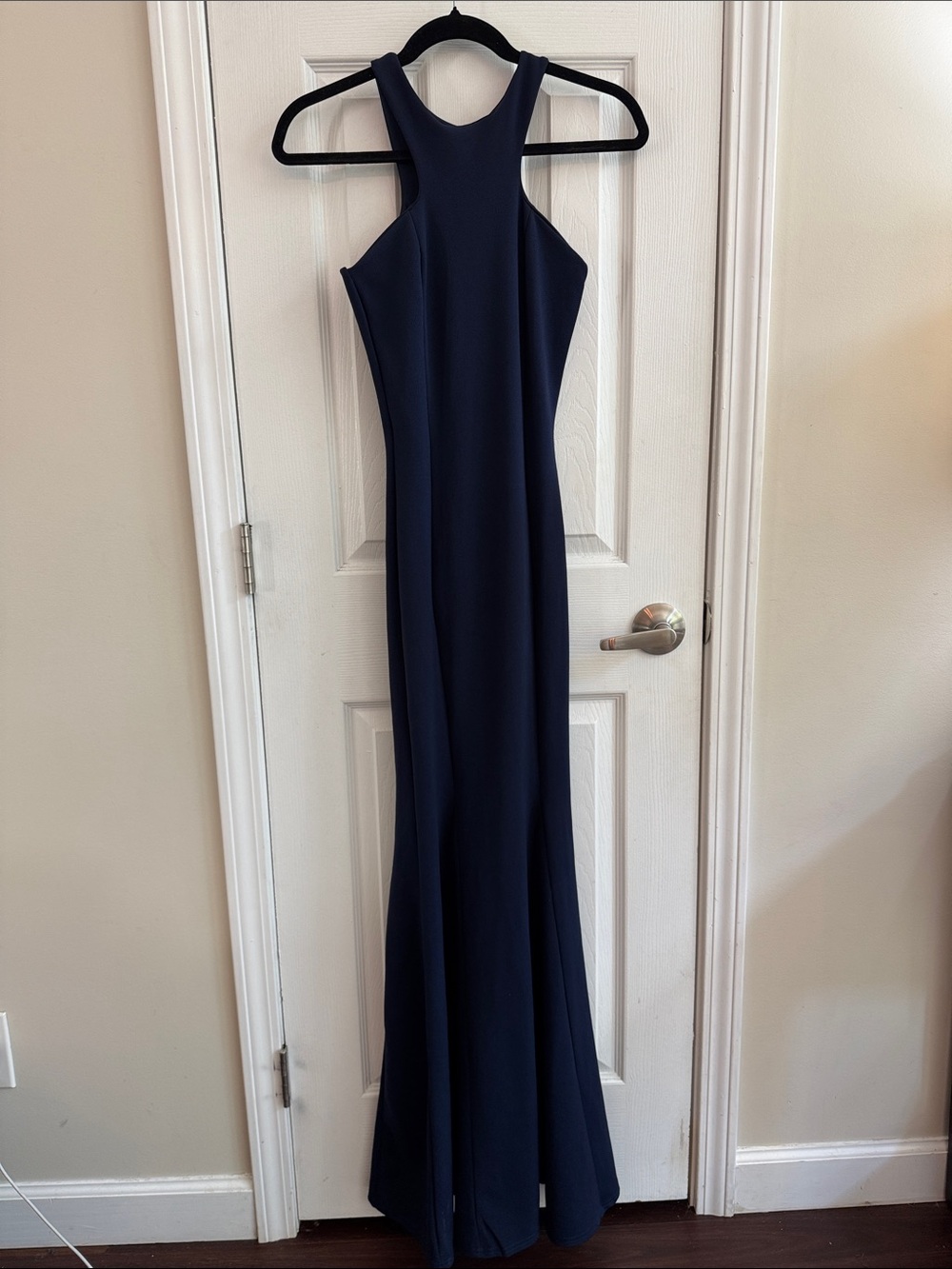 CLUB L LONDON Navy High Neck Mermaid Maxi Dress Size EU34 (US Size 0) NWT